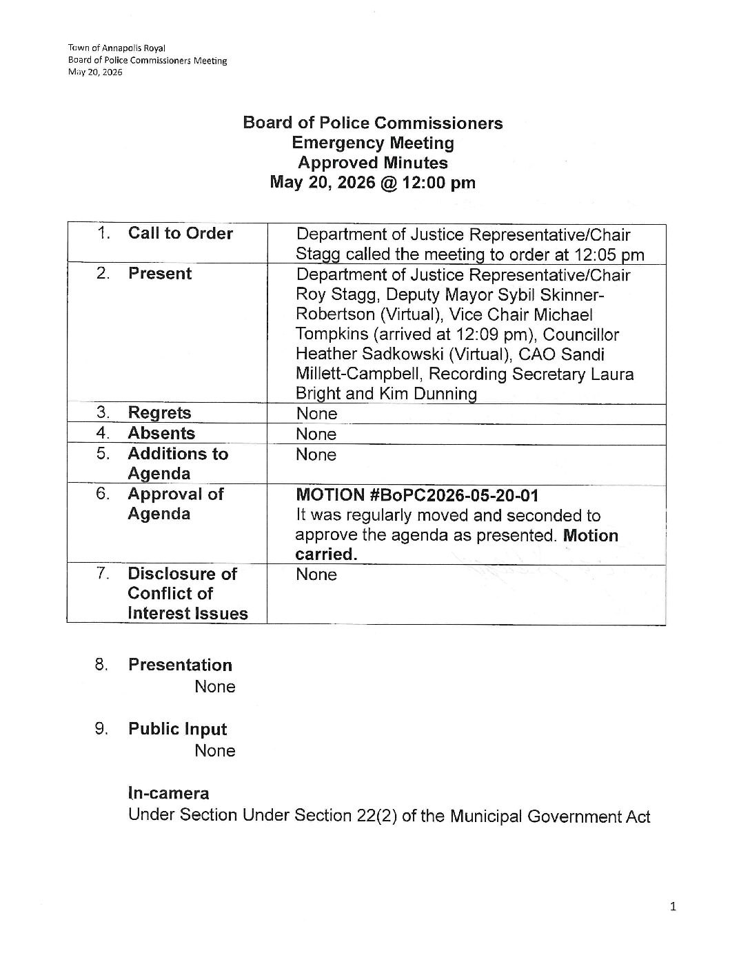 May 2026 (Emergency Meeting)